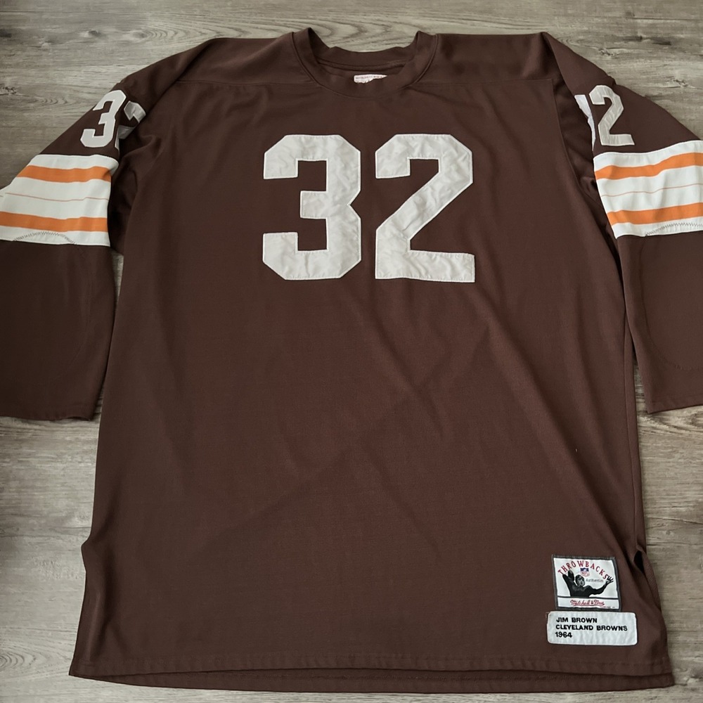 Mitchell & Ness Jim Brown Cleveland Browns 1964 Authentic Jersey #32 Mens 56 2XL